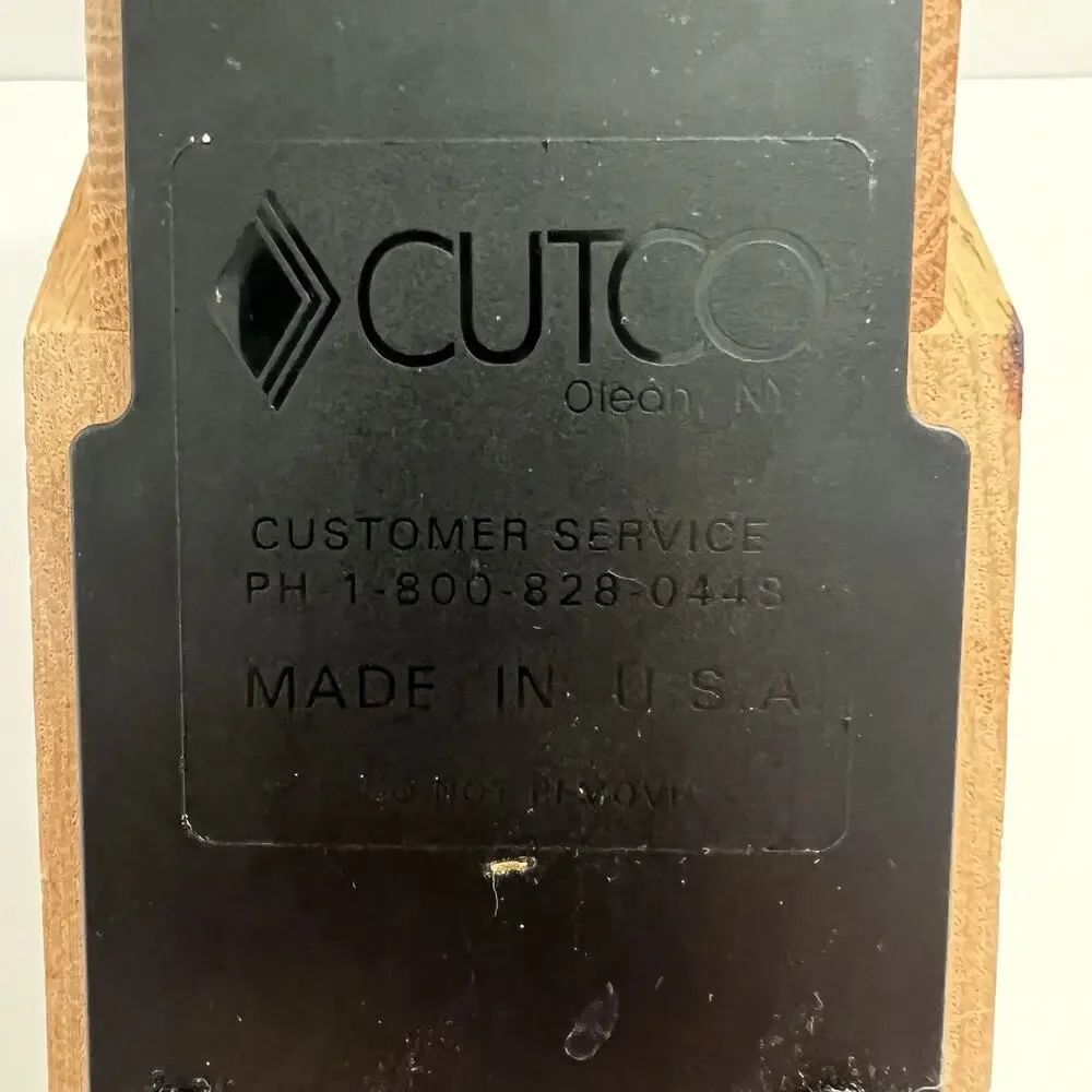 Cutco Studio Set Knife Storage Block #1751 Honey Oak Wood 8 Slot Holder USA